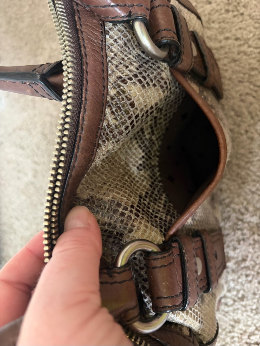 Fossil Snake Print Maddox Satchel - Picture 4 of 10